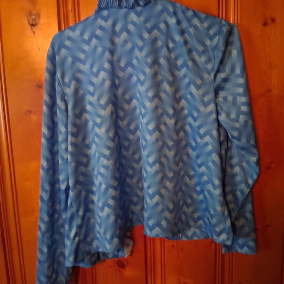 Blue Ruffled Open Cardigan - Picture 2 of 2